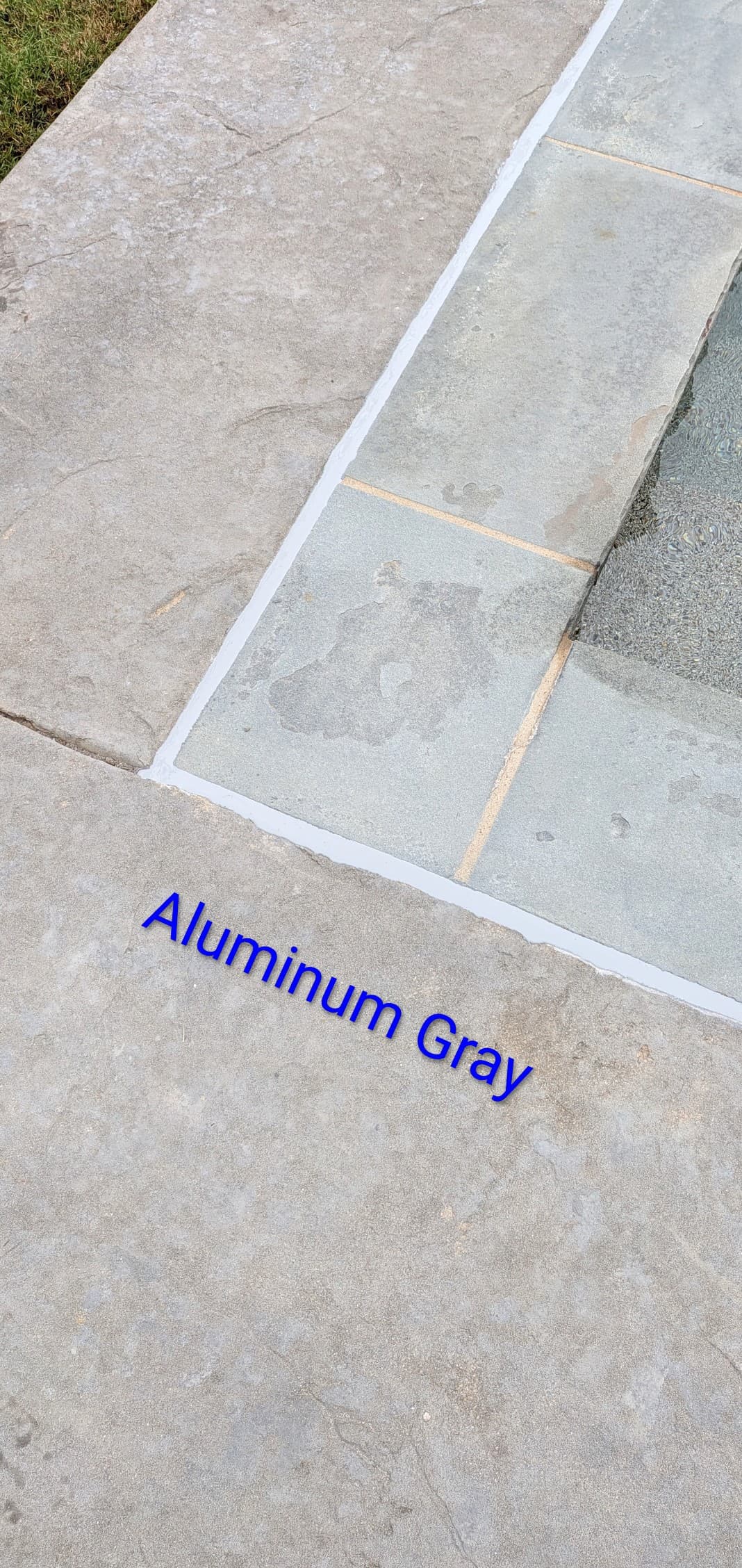 Sika Aluminum Gray pool mastic sealant color example — smooth finish