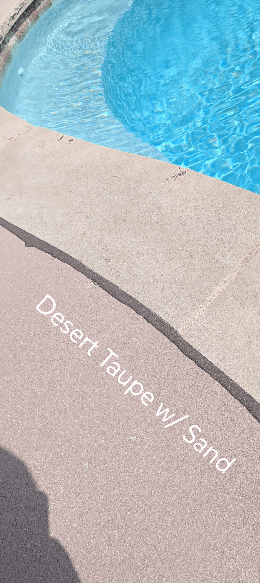 Sika Desert Taupe with Sand pool mastic sealant color example — textured sand finish