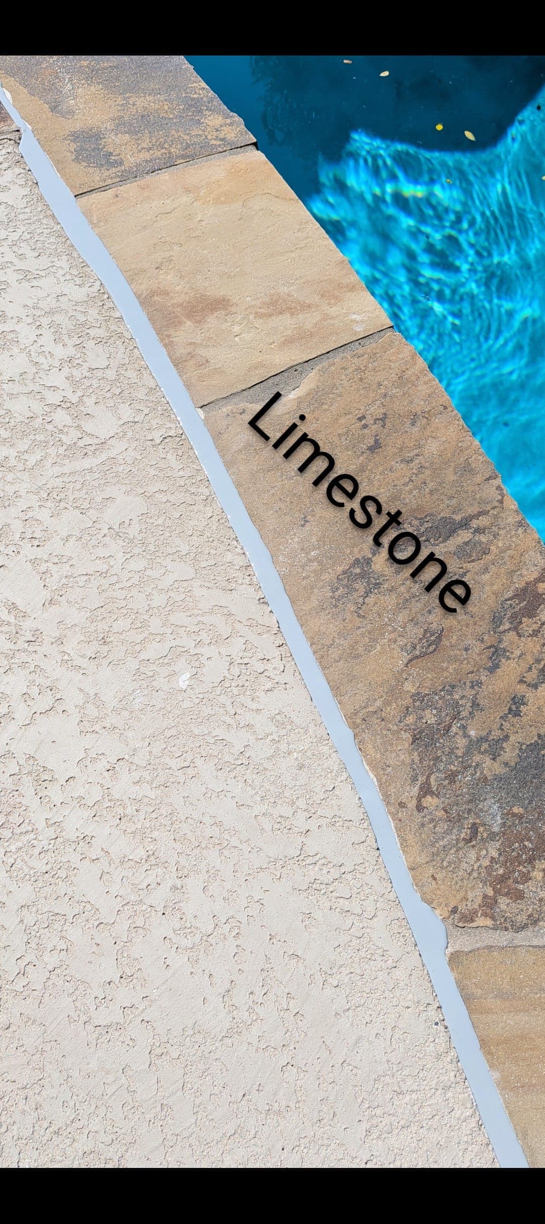 Sika Limestone pool mastic sealant color example — smooth finish