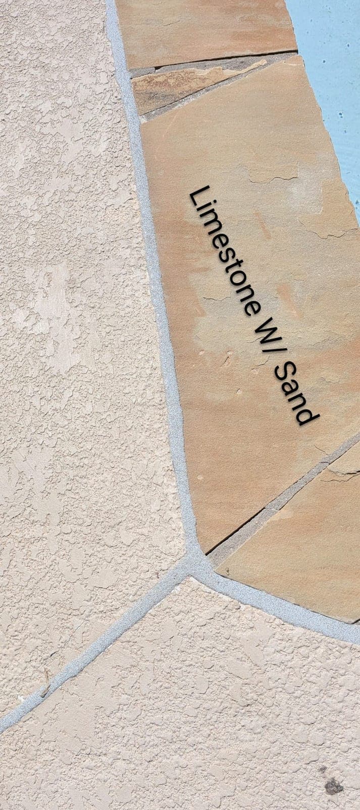 Sika Limestone with Sand pool mastic sealant color example — textured sand finish