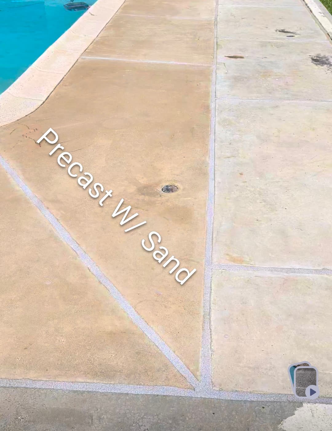 Sika Precast with Sand pool mastic sealant color example — textured sand finish