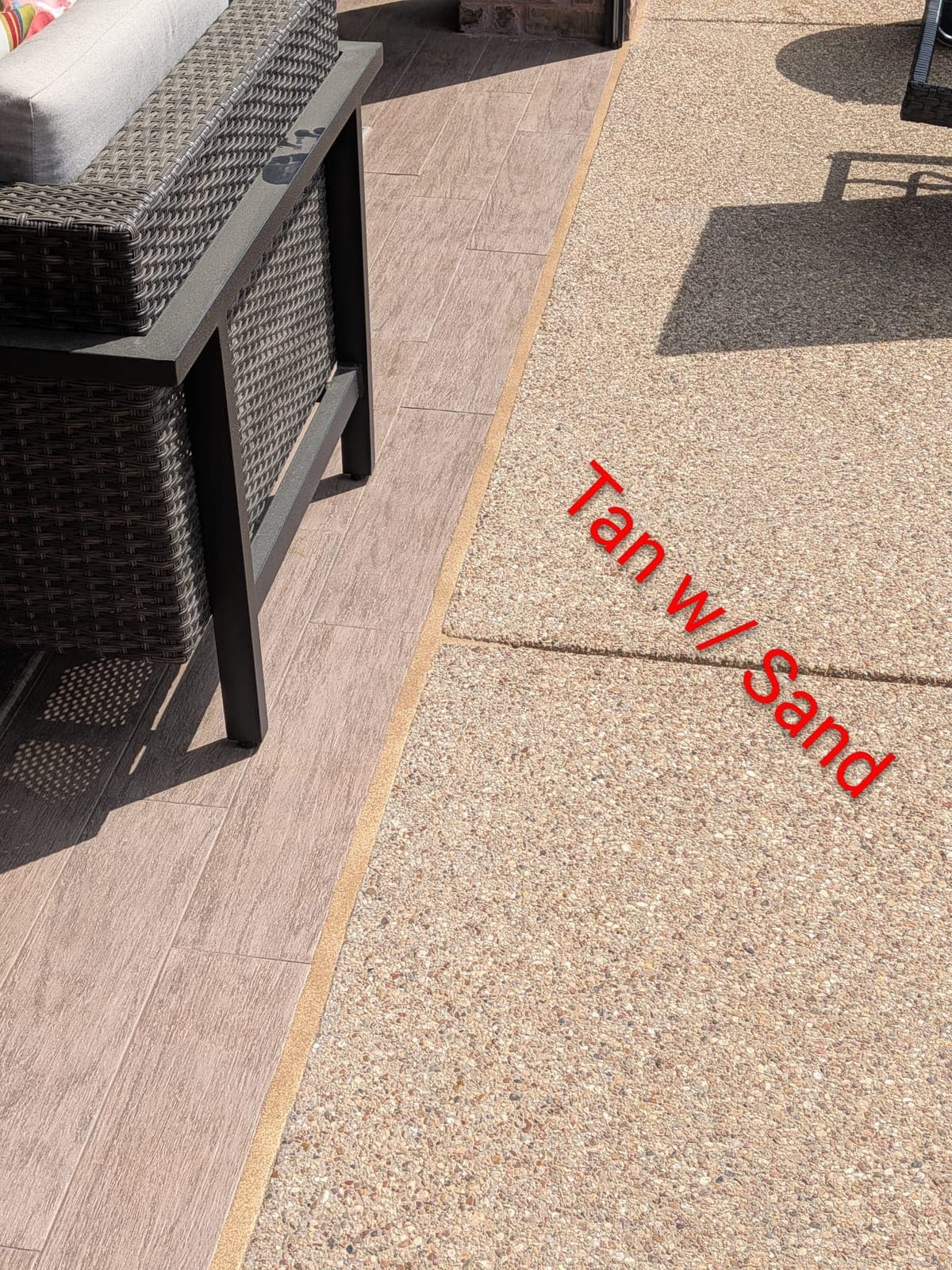 Sika Tan with Sand pool mastic sealant color example — textured sand finish